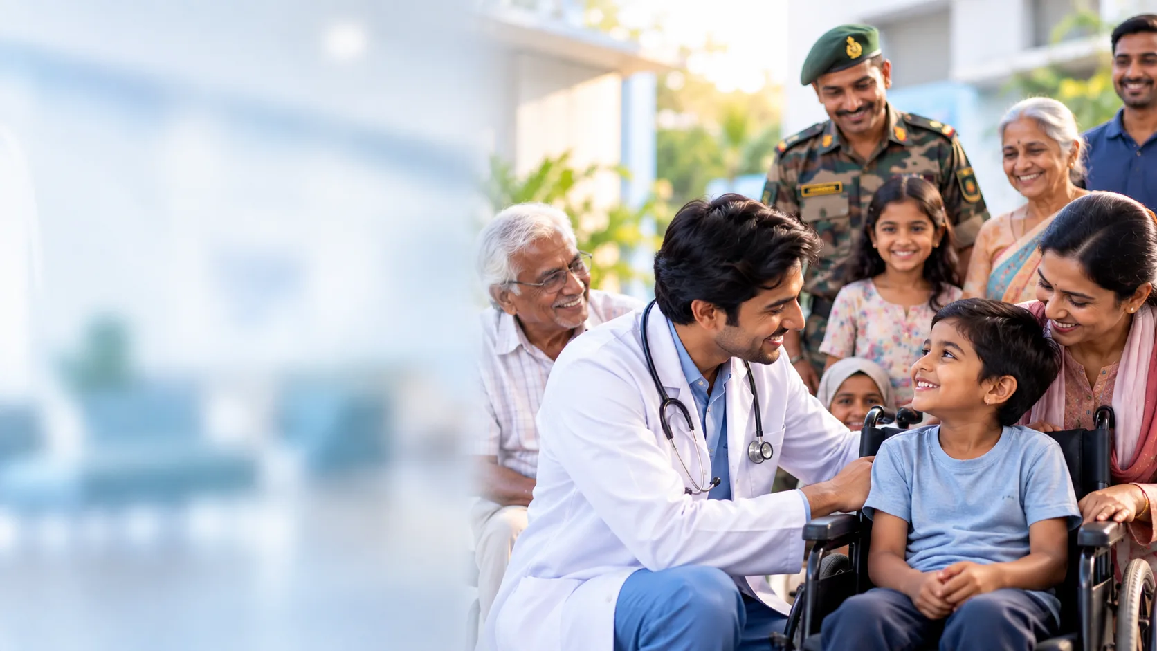 Illustration of inclusive healthcare for the community