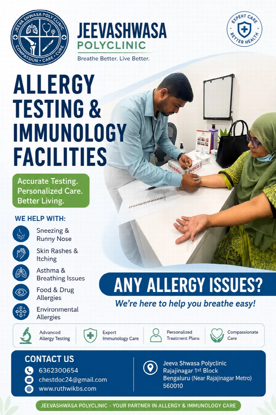 Allergy testing clinic infographic