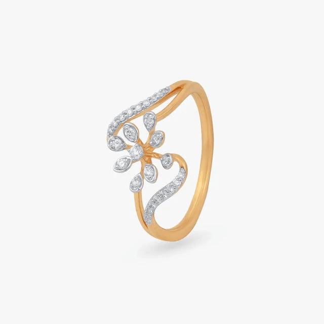 Spiral Bloom Diamond Ring