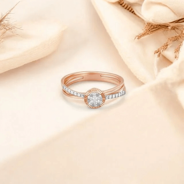 Dazzling Halo Diamond Finger Ring