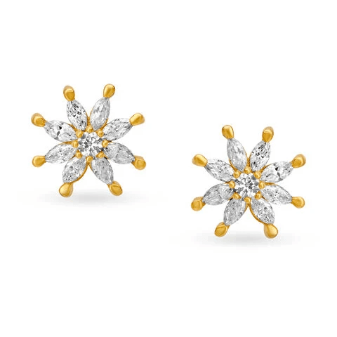 Girlish Star Shaped Gold Stud Earrings