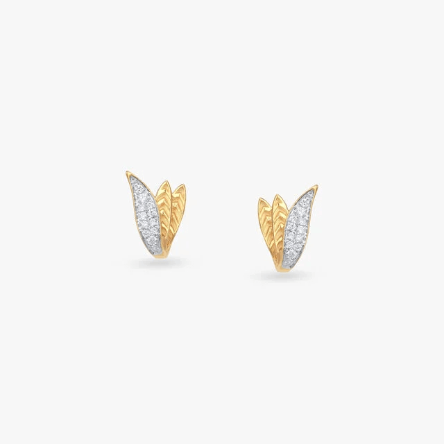 Contour Wing Diamond Stud Earrings