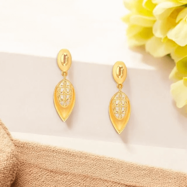 Golden Petal Gold Drop Earrings