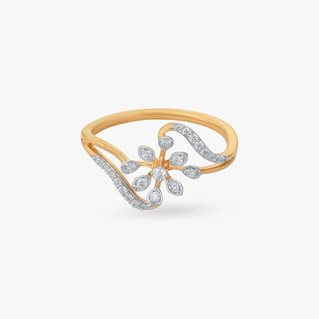 Spiral Bloom Diamond Ring