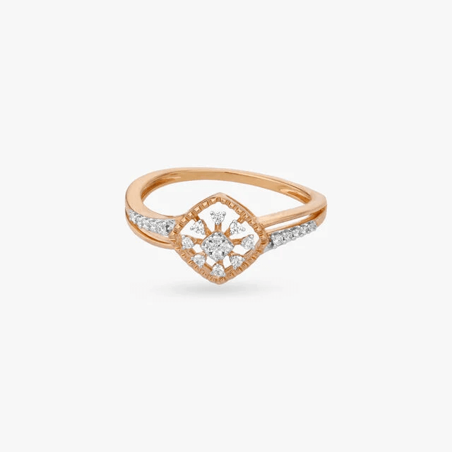 Sunburst Frame Diamond Ring