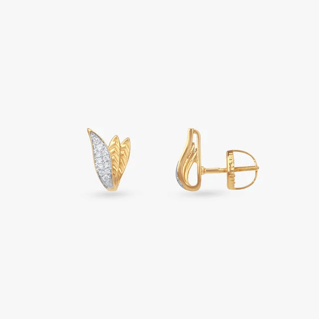 Contour Wing Diamond Stud Earrings
