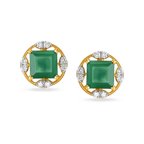 Breathtaking Onyx Stone Diamond Stud Earrings for Kids