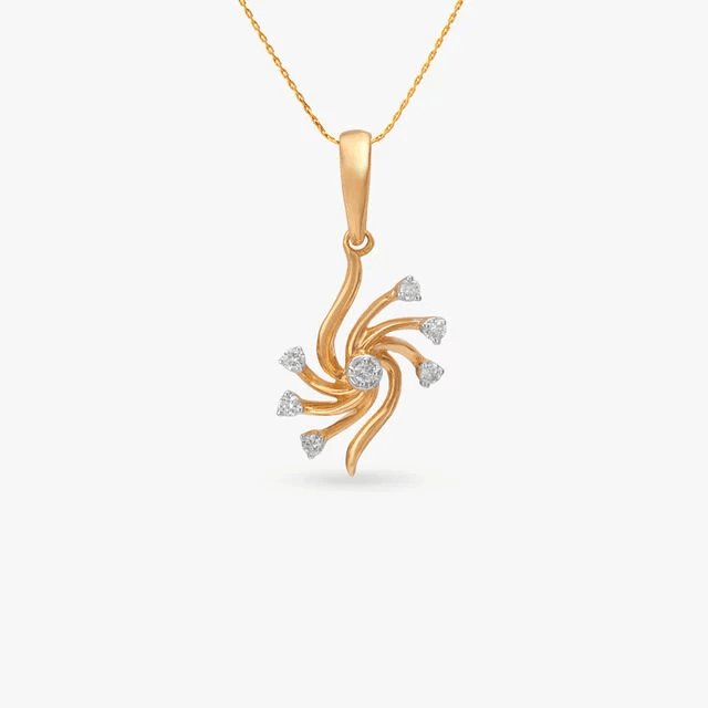 Spiral Bloom Diamond Pendant