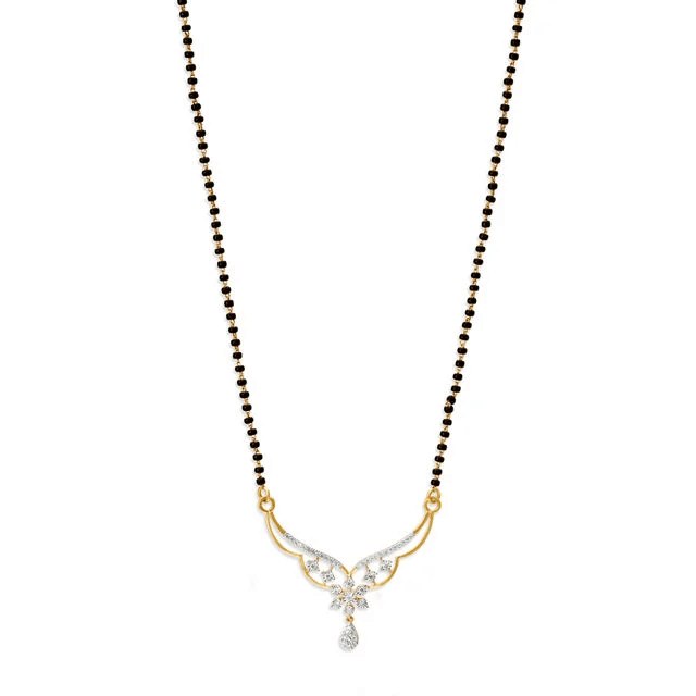 Mesmerizing Diamond Floral Mangalsutra