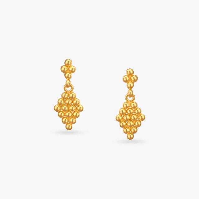 Bubble Cluster Gold Drop Earrings