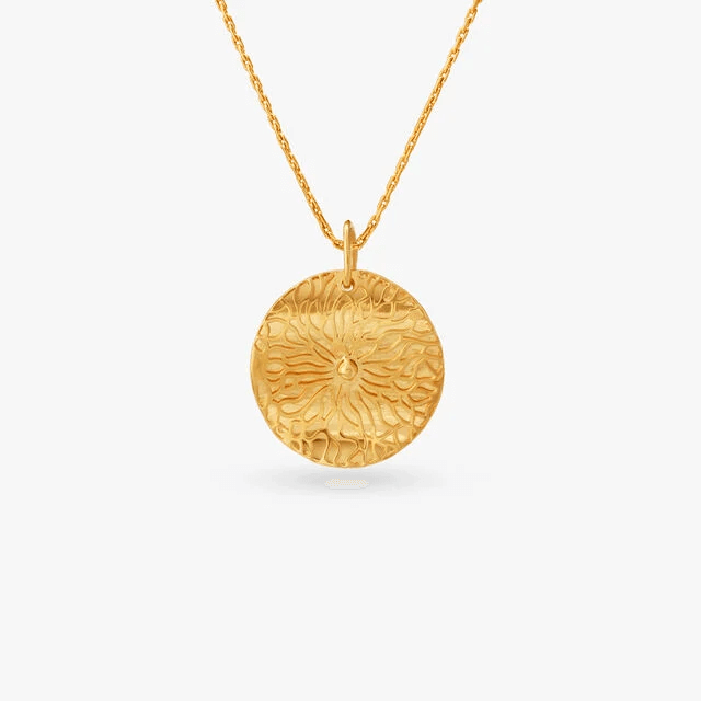 Radiant Circle Gold Pendant