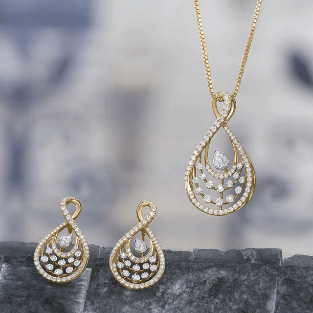 Timeless Tranquillity Diamond Pendant and Earrings Set