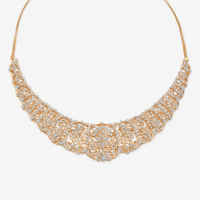 Etched Elegance Diamond Necklace Set