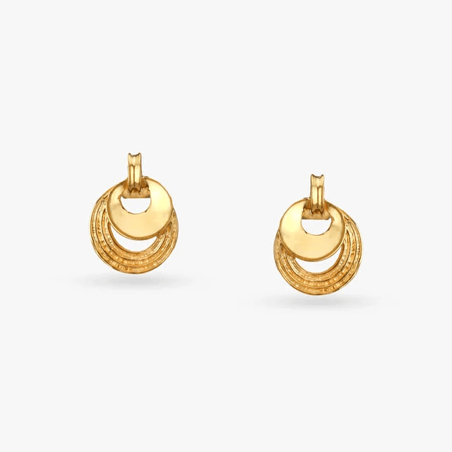 Radiant Circles Gold Stud Earrings