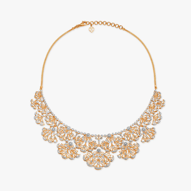 Scalloped Finesse Diamond Necklace Set