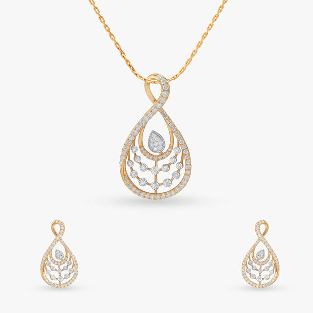 Timeless Tranquillity Diamond Pendant and Earrings Set